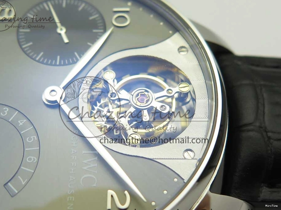 MIROTIME 0106 Portuguese Tourbillon IW5046 SS ZF Best Edition Gray Dial on Black Leather Strap SunProtective 7147